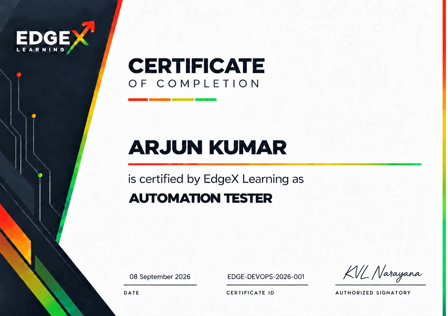 Course Completion Certificate