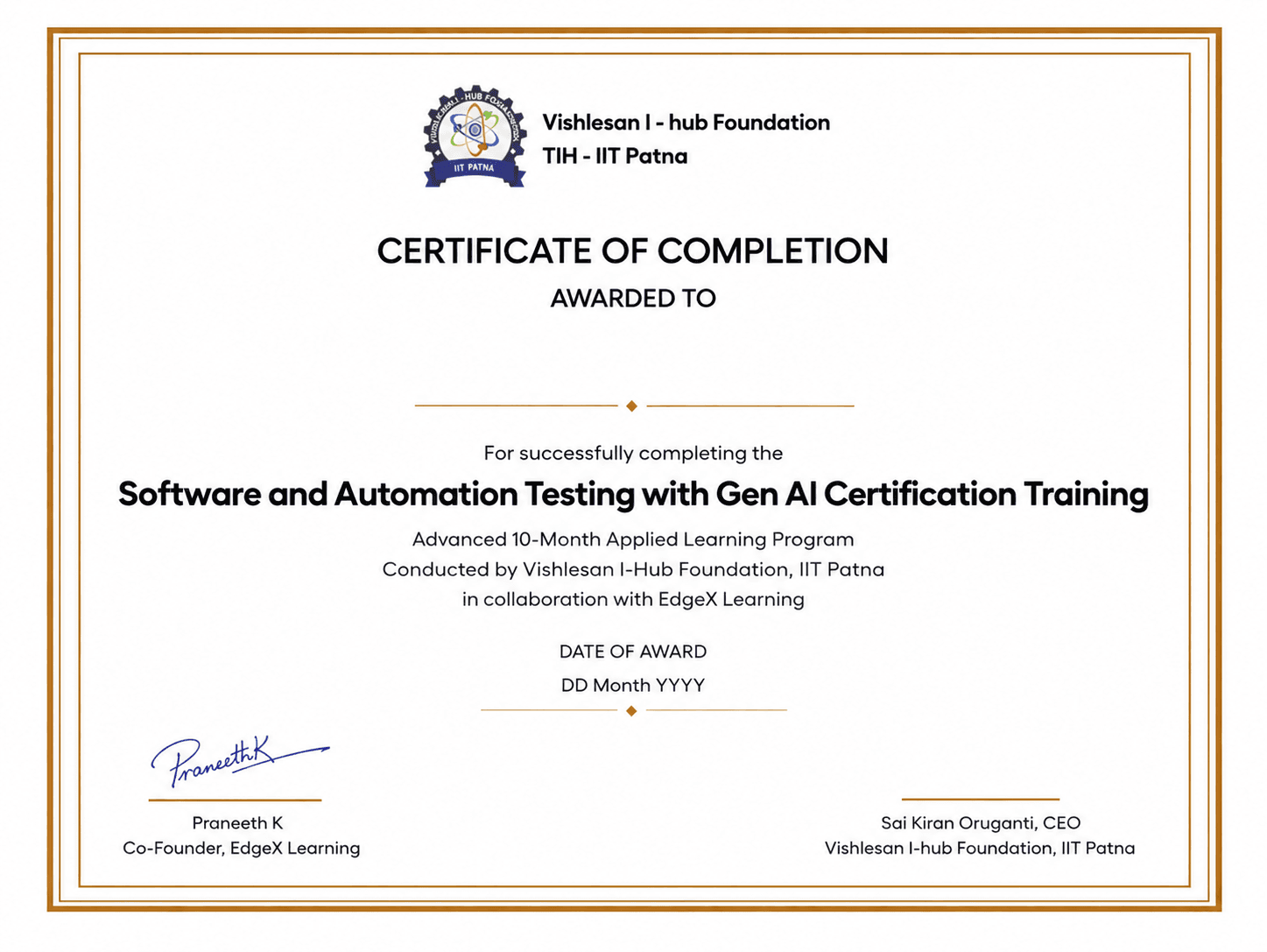Course Completion Certificate